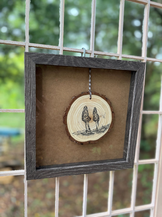 "Keeping Company" - Original - Hand-Drawn Black Ink on Wood